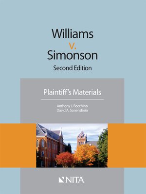 cover image of Williams v. Simonson Plaintiff's Materials